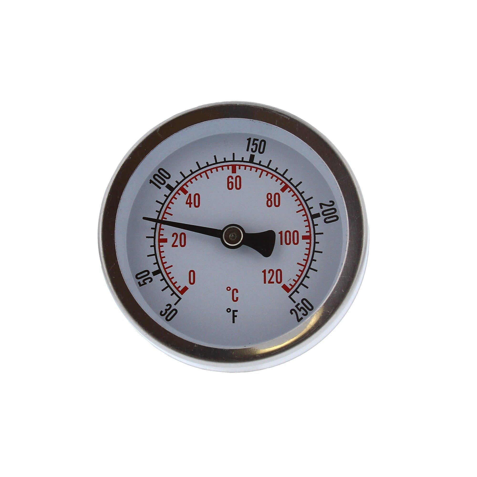 Jones Stephens Silver 1/2 in. Dial Thermometer MIP Center Back Mount 