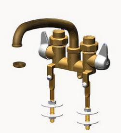 Two Handle Lever Laundry Faucet in Polished Chrome