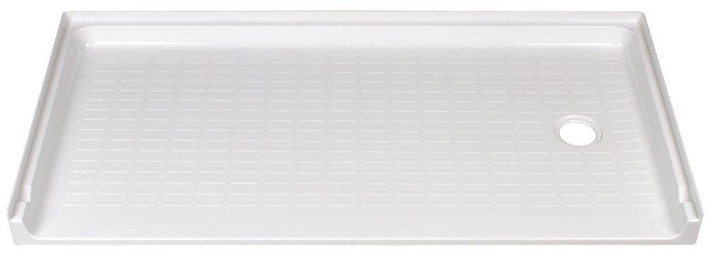 E.L. Mustee & Sons White 60 in. Rectangle Shower Base 