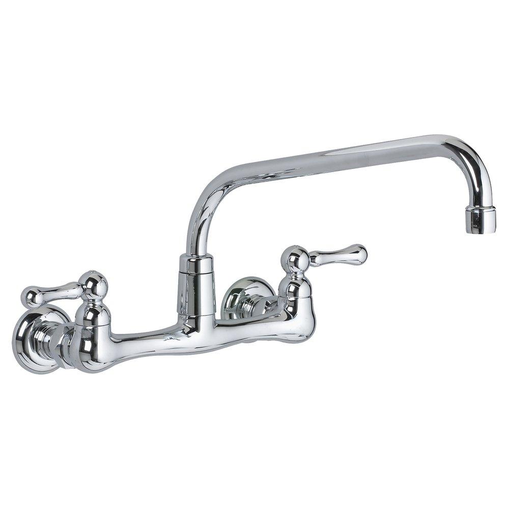 American Standard Polished Chrome Two Lever Handle Wall Mount Service Faucet 