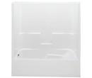72 in. x 37-1/4 in. Tub & Shower Unit in White with Right Drain