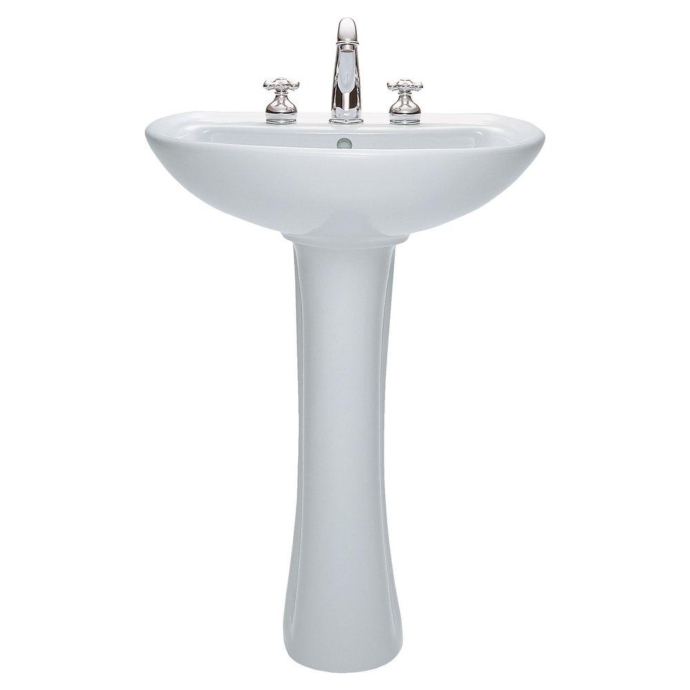 American Standard White 24 X 19 Vitreous China 8 Pedestal Lavatory Cadet White 