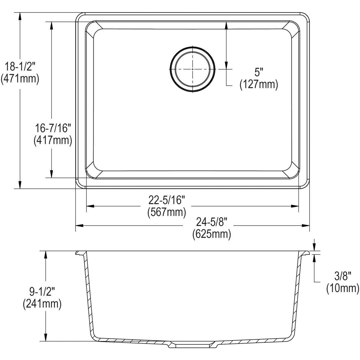 Elkay Buffed Satin Service Sink 