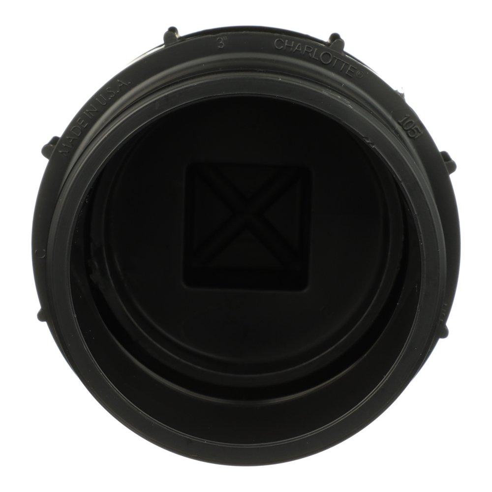 Black ABS DWV Fitting Cleanout Adapter with Plug 