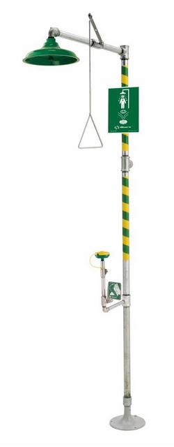 1-1/4 in. Single Handle 20 gpm NPT Push Down Steel and Plastic Safety Shower