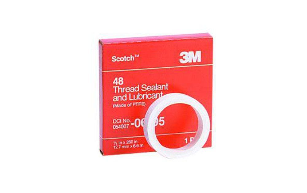 3M&trade; Scotch&reg; White 1/2 in. PTFE Thread Sealant and Lubricant Tape in White 