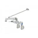 Service Sink Faucet, Polished Chrome Finish, Integral Stops, Wall Brace, Garden Hose Outle
