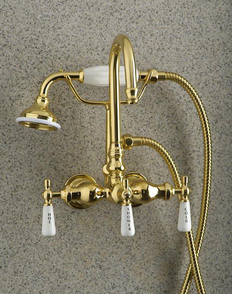 Barclay Products Limited Polished Chrome Tub Filler and Diverter Faucet with Double Lever Handle 