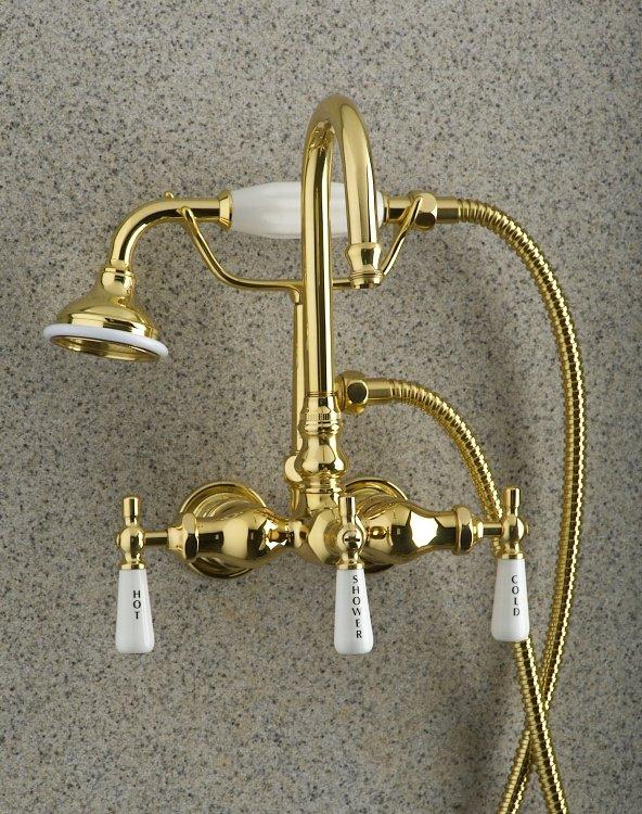 Barclay Products Limited Polished Chrome Tub Filler and Diverter Faucet with Double Lever Handle 