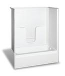 60 in. x 31-1/2 in. Tub & Shower Unit in White with Right Drain