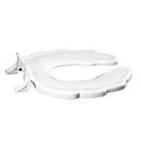 Plastic Elongated Open Front Toilet Seat in White