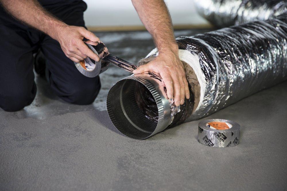 Shurtape Black 110m x 48mm Film and Acrylic Adhesive Duct and HVAC Film Tape 