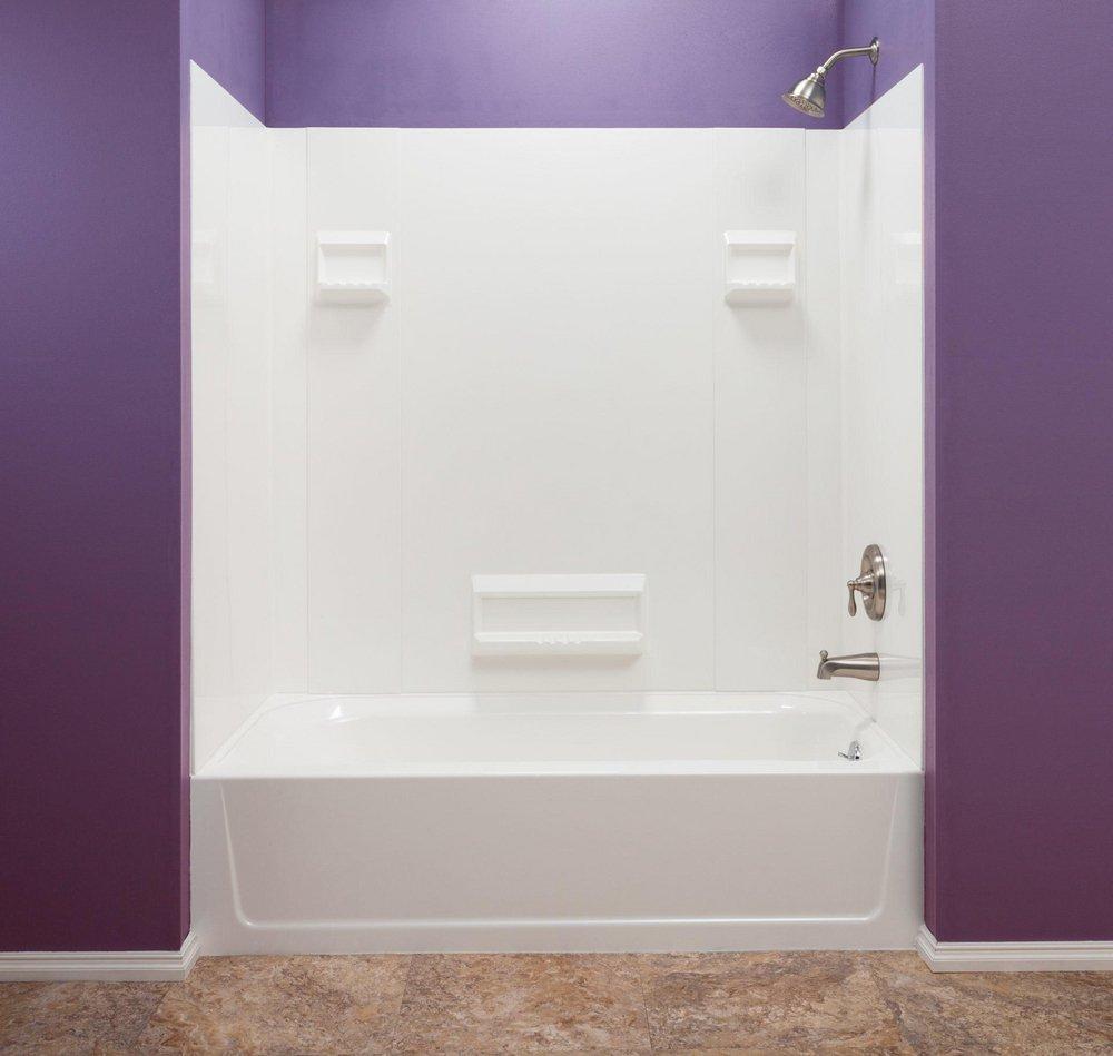 E.L. Mustee & Sons White Fiberglass 5 Panel Bath Wall 