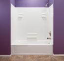 E.L. Mustee & Sons White Fiberglass 5 Panel Bath Wall 