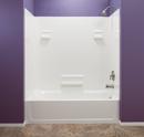 E.L. Mustee & Sons White Fiberglass 5 Panel Bath Wall 