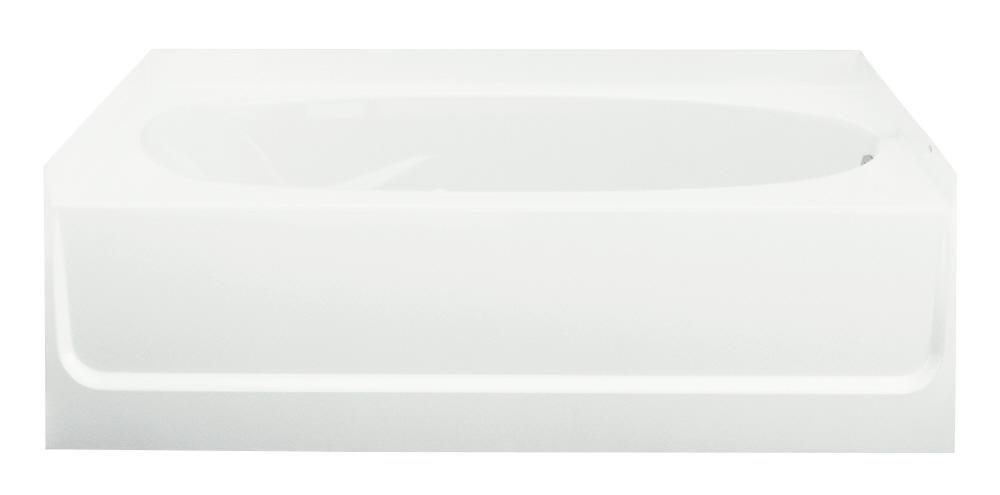 Sterling White 60 x 43-1/2 in. Soaker Alcove Bathtub with Right Drain 