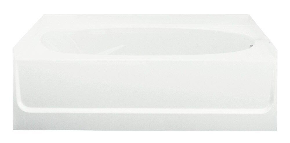 Sterling White 60 x 43-1/2 in. Soaker Alcove Bathtub Left Drain 