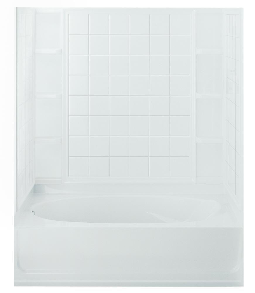 Sterling White 60 x 37-1/2 x 54-1/4 in. Tub & Shower Wall 
