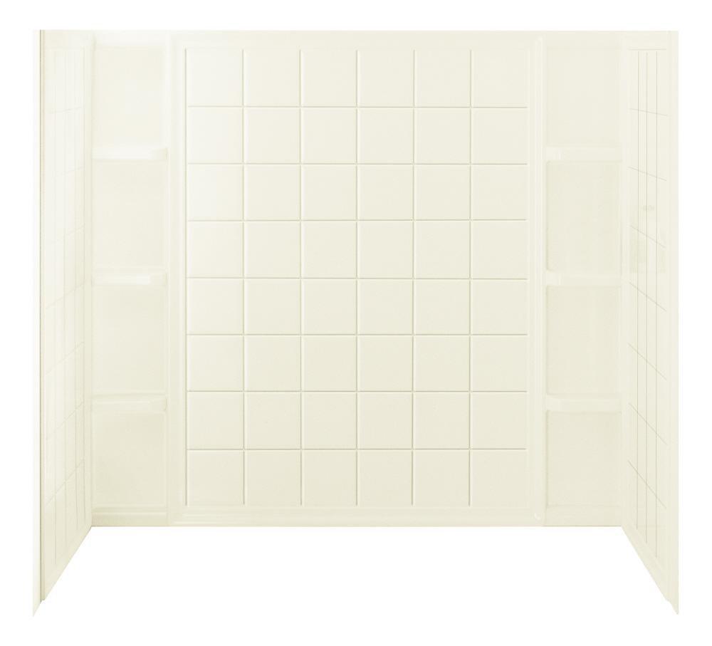 Sterling Biscuit 60 x 37-1/2 x 54-1/4 in. Tub & Shower Wall 