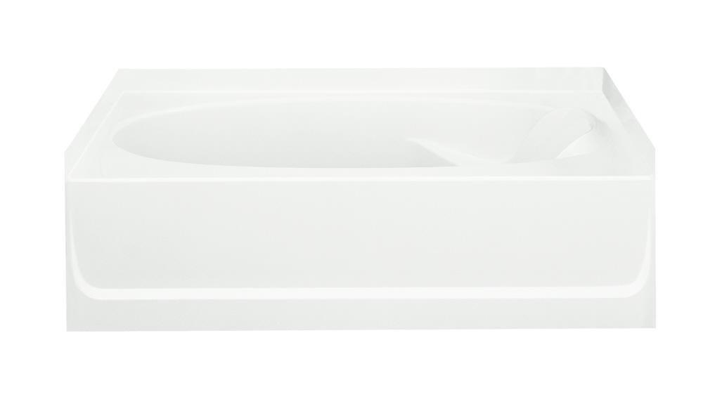 Sterling White 60 x 37-1/2 in. Soaker Alcove Bathtub Left Drain 