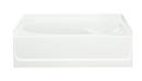 Sterling White 60 x 37-1/2 in. Soaker Alcove Bathtub Left Drain 