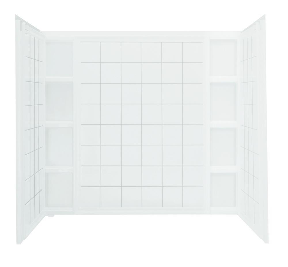 Sterling White 60 x 43-1/2 x 54-1/4 in. Tub & Shower Wall 