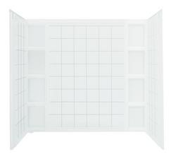 60 x 43-1/2 x 54-1/4 in. Tub & Shower Wall Set in White