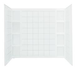 60 x 43-1/2 x 54-1/4 in. Tub & Shower Wall Set in White