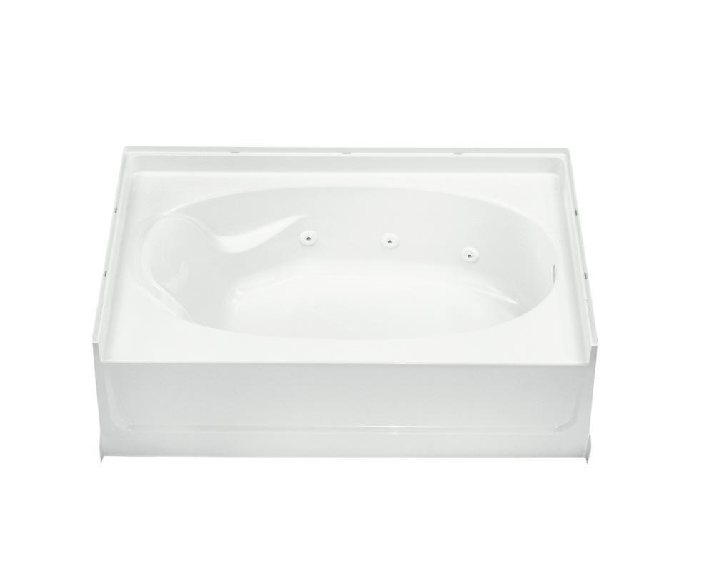 Sterling White 60-1/4 x 43-1/2 in. Whirlpool Alcove Bathtub 