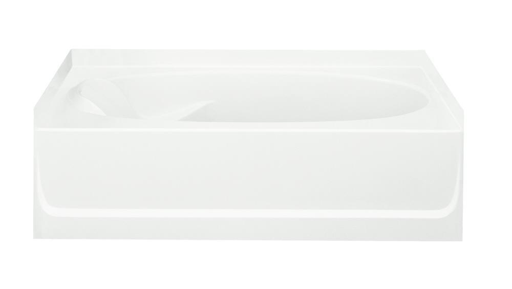 Sterling White 60 x 37-1/2 in. Soaker Alcove Bathtub Right Drain 