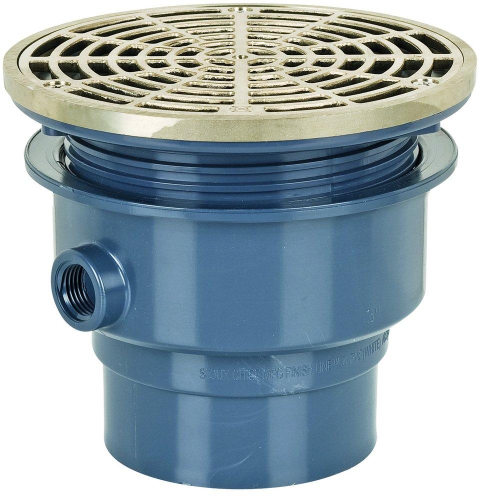 Sioux Chief PVC Adjustable Floor Drain with Metal Wing Ring & Strainer 