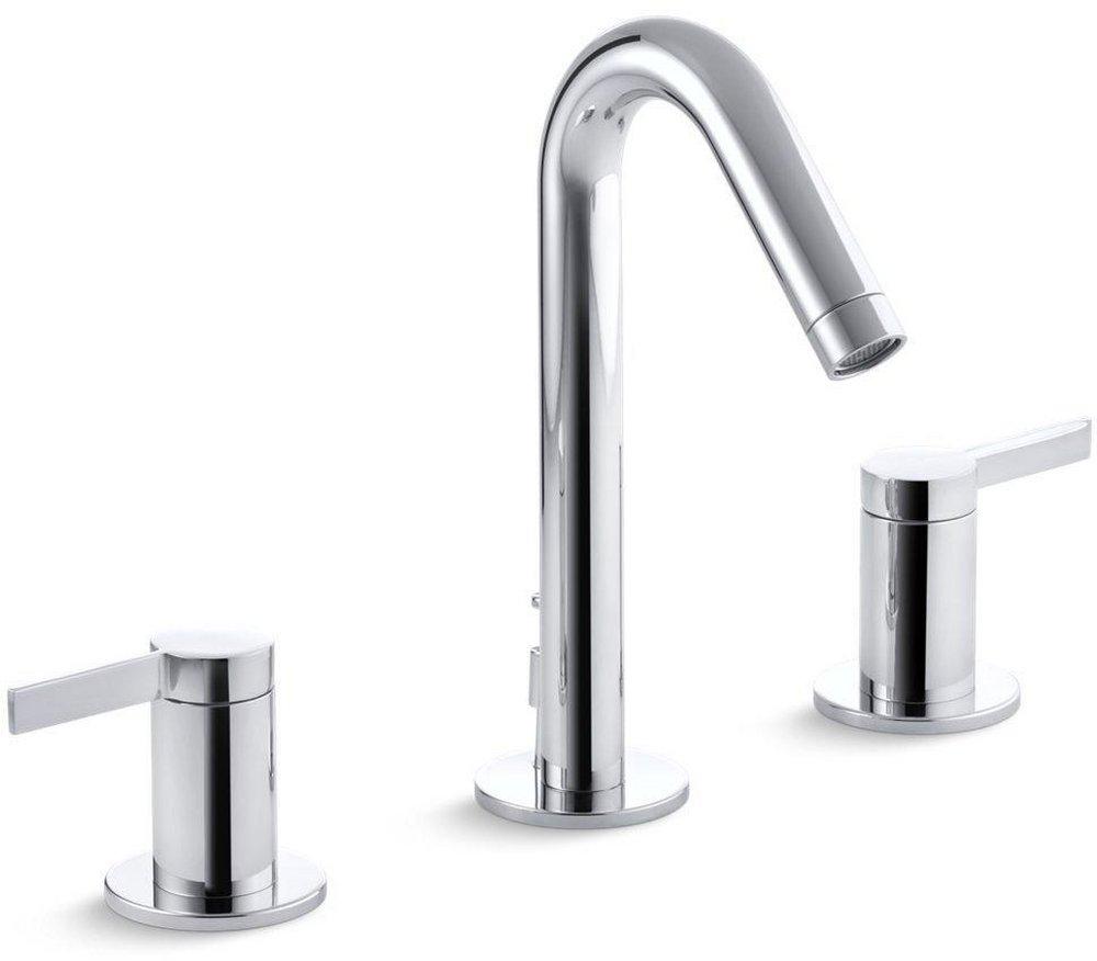 KOHLER Polished Chrome Two Handle Widespread Bathroom Sink Faucet 