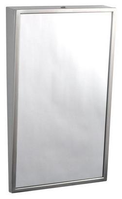 36 x 24 in. Stainless Steel Frame Tilt Glass Mirror