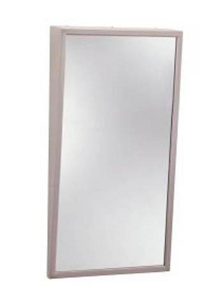 Bobrick Stainless Steel 18 in. Stainless Steel Frame Tilt Glass Mirror 