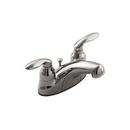 Double Lever Handle Centerset Bathroom Sink Faucet with Pop-Up Drain in Polished Chrome