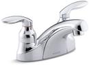 KOHLER Polished Chrome Centerset Lavatory Faucet with Double Lever Handle and Grid Drain 