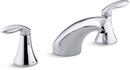 Double Lever Handle Deckmount Bath Faucet Trim in Polished Chrome