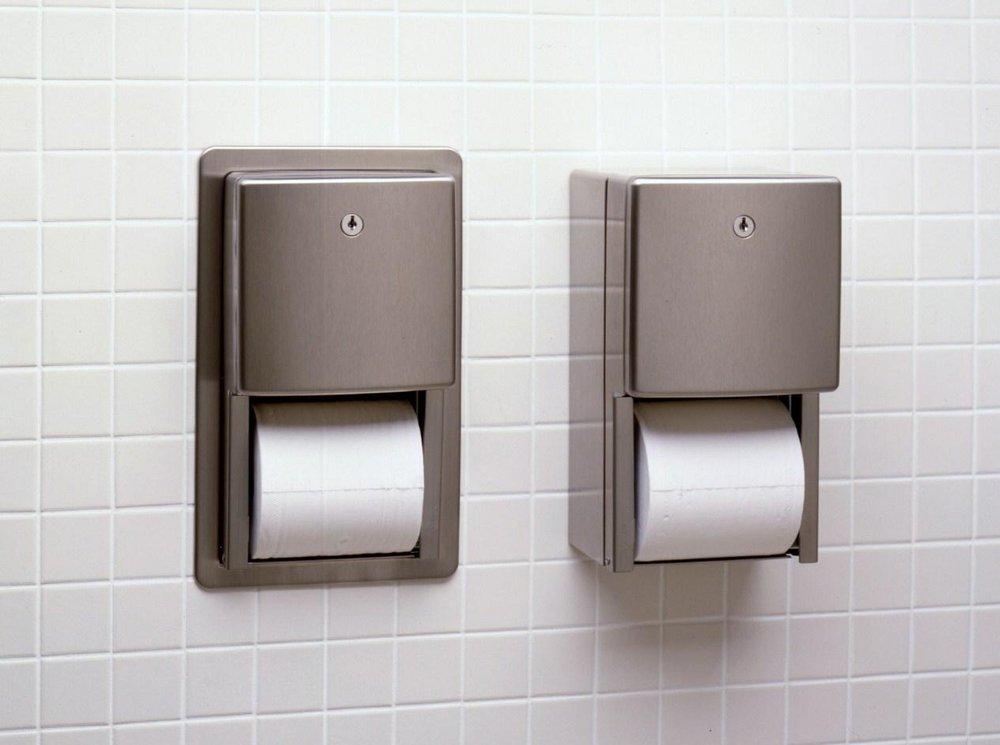 Bobrick Stainless Steel 8-1/8 in. Multi-Roll Tissue Dispenser 