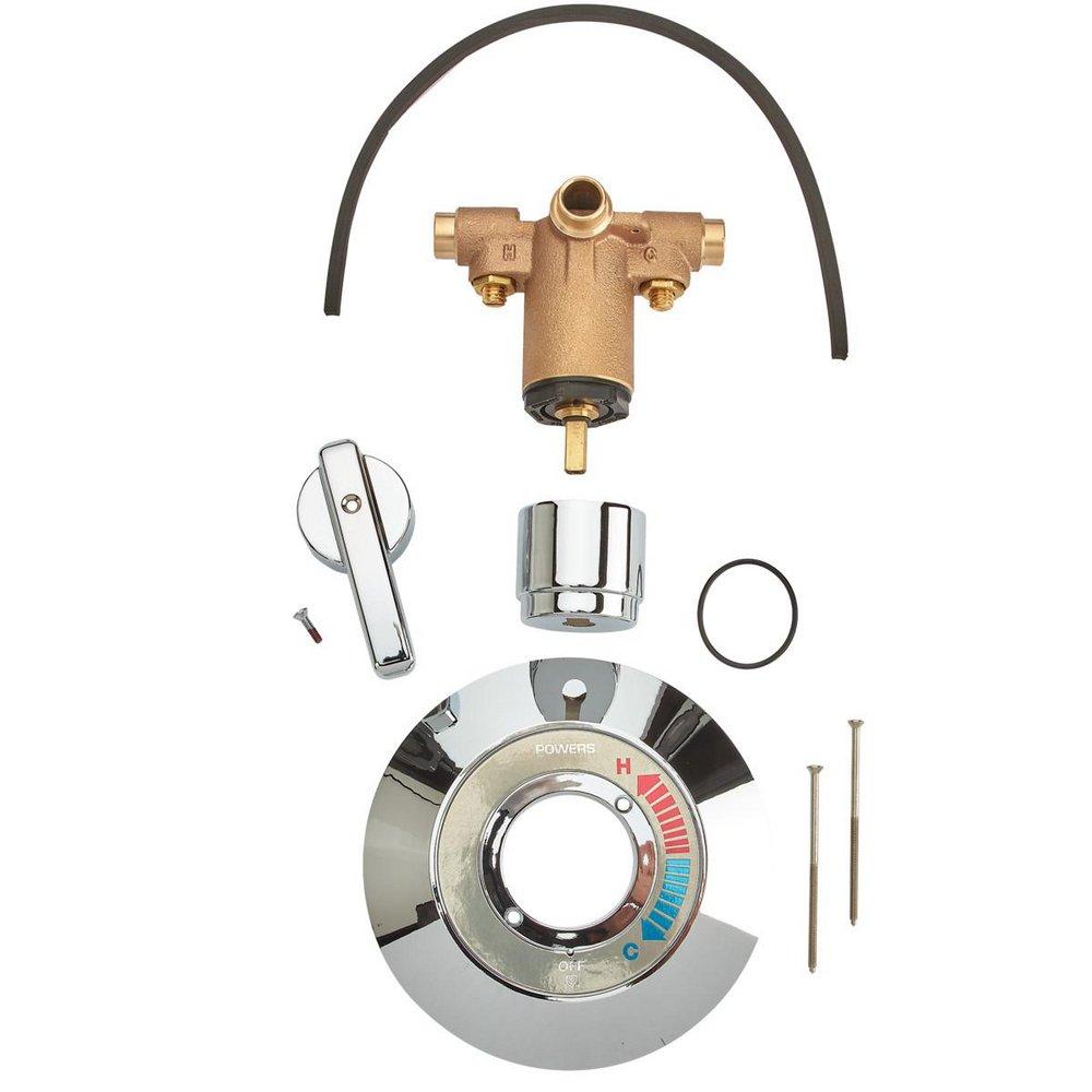 Powers Polished Chrome Tub and Shower Pressure Balancing Valve Trim 