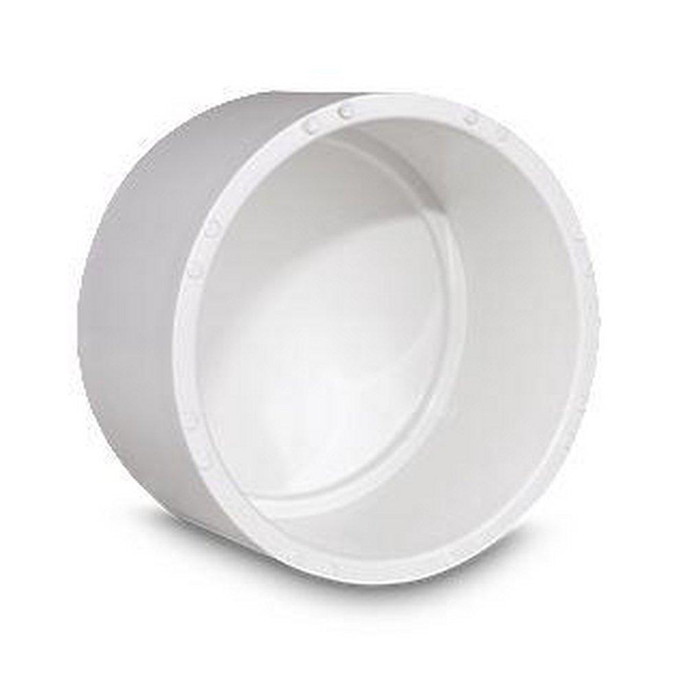 White PVC DWV HUB Cap 