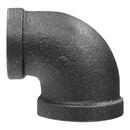 1 x 1/2 in. FPT 150# Black 90 Degree Malleable Iron Reducing Elbow