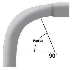 2 x 2 in. 36 in. Radius Schedule 40 Bell End 90 Degree Conduit Elbow