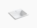 25 x 22 in. 1 Hole Cast Iron Single Bowl Drop-in Kitchen Sink in White
