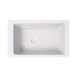 31-5/8 in. Undermount Fireclay Single Bowl Kitchen Sink in White