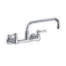 Two Handle Lever Wall Mount Service Faucet in Polished Chrome