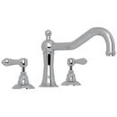 17 gpm 3-Hole Roman Tub Faucet with Double Lever Handle in Polished Chrome