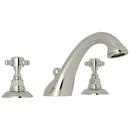 3-Hole Tub Filler with Double Cross Handle in Polished Nickel