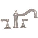 17 gpm 3-Hole Roman Tub Faucet with Double Lever Handle in Satin Nickel