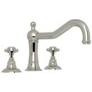 17 gpm 4-Hole Deck Mount Roman Tub Faucet with Double Cross Handle in Polished Nickel