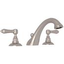 3-Hole Tub Filler with Double Lever Handle in Satin Nickel